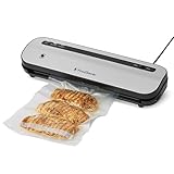 FoodSaver Macchina di sigillatura sottovuoto salvaspazio | mantiene gli alimenti freschi fino a 5 volte più a lungo. 1 rotolo (28 cm x 2,43 m), 2 sacchetti sigillanti (0,94 l), 2 sacchetti con