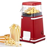 VINATO Macchina Popcorn, Aria Calda 1200W Senza Olio Macchina Popcorn, 1 Pulsante, Prepara Popcorn in Soli 2 Minuti Ideale per Casa e Viaggi