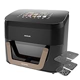 Cecotec Friggitrice ad Aria 11L con triplo Grill e Affumicatore Cecofry&Grill Smokin' 11000 Plus. 2900 W, 200º máx, Grill Superiore e Inferiore, Doratura Perfetta, Gusto Griglia, Parete Divisoria