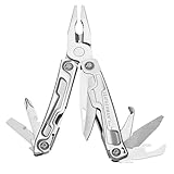 Leatherman Rev Multiutensile - 14 Strumenti con Lama per il Campeggio e il fai da te - Acciaio Inossidabile, Argento