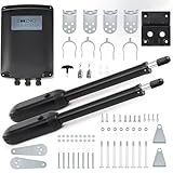 CO-Z Motore Cancello Battente 2 Ante 124W Automazione Cancello Battente con 2 Telecomandi per Porte Fino 1000kg 6m Cancello Automatico Battente Compatibile con Batteria Solare