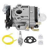 Deror Kit carburatore carburatore di Alta qualità Kit di Ricambio Professionale con Guarnizione, Tubo, Candela di accensione e Filtro - per Weedeater 1E34F 1E36F TU26 TL26 Decespugliatore 26cc 33cc