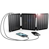 Caricabatterie Solare da 21W (5V/4,2A), BigBlue Caricatore Solare Portatile con USB-A e USB-C, Impermeabile IP68 Pannello Solare para Camping, Compatibile con Cellulare, Batteria Esterna ecc.