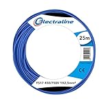 Electraline 13162 Cavo Unipolare FS17, Sezione 1 x 2.5 mm², Blu, 25 m