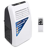 Serenelife SLPAC7EU Condizionatore Portatile 3-in-1, Deumidificatore Integrato, Ventilatore, Telecomando, Kit Scarico Finestra, 7,000 BTU, Classe A, 2.4 kg, 57 Decibel, Bianco
