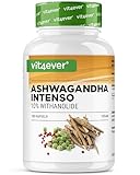 Ashwagandha - 180 capsule con 750 mg di estratto puro - Premium: 10% withanolidi - Alta purezza - Vegan - Altamente dosato - Qualità premium