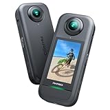 AKASO Action Cam 360° in 5.7K, Foto 72MP, Doppio Sensore da 1/2' 48MP, 360° Horizon Lock, Touchscreen 2.29', AI Tracking, Effetto Selfie Stick Invisibile, Stabilizzazione SuperSmooth