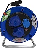 Prolunga Elettrica 25 Metri con Avvolgicavo Professionale Brennenstuhl | Spina CEE 3 poli, 230 V/16A| 1 presa Schuko e 2 prese CEE 3 poli 230V/16A Autochiudenti | Serie Garant ST CEE2 - IP44