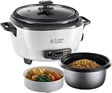 Russell Hobbs Rice Cooker Small 0,8 L, Funzione Cottura a Vapore e Riscaldamento, Pentola Antiaderente, Paletta e Misurino Inclusi, 27030-56