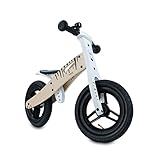 hauck Bici Senza Pedali Balance N Ride - Bicicletta Bambini Legno (Testato FSC®) dai 2 Anni Fino a 20Kg - Sella Regolabile, Ruote 12' e Campanello - Maniglia per Trasporto, Senza Pedali - Zebra
