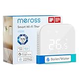 Meross Termostato WiFi, Termostato Caldaia WiFi, Termostati Smart per il Riscaldamento dell'acqua a Pavimento, Compatibile con Alexa e Google Home, LED Digitale Vetro Touchscreen