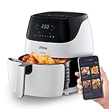 UFESA AF5100 White Phantom Friggitrice ad Aria Bianca, Air Fryer WIFI, Ricettario e Controllo via APP o con Schermo Tattile, 5 L, 8 Programmi, 1500 W, Cestello e Vassoio Estraibili, BPA e PFOA Free