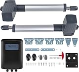 CO-Z Motore Cancello Battente 2 Ante Kit Automazione Cancello Battente con 2 Telecomandi per Porte Fino a 600kg 6m Cancello Automatico Battente con Sensori a Infrarossi Batteria Solare Compatibile