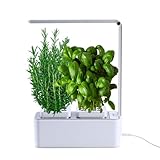 amzWOW Clizia Smart Garden - serra idroponica per piante, vaso intelligente, grow box - Orto da interno 100% Bio - Coltiva le erbe aromatiche- timer automatico, luce Led inclusa (Bianco)