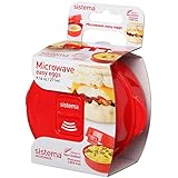 Sistema cuociuova per microonde | Contenitore per alimenti adatto al microonde | 271 ml | Privo di BPA | Rosso