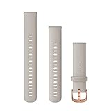 Garmin Cinturino Originale Forerunner 255S, 265S, Venu 3S, 2S, vivoactive 4S e vivomove 3S, 18mm, Sgancio rapido, Silicone, Light Sand & Rose Gold