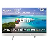 Metz 32 Pollici Smart TV, 32MQE7100Z Televisione Portatile, QLED, Power-C (Compatibile con Power Bank), HDR10, dbx-TV, Dolby Audio, Chromecast, Controllo Vocale,Tuner DVB-T/T2/C/S/S2/Analogico