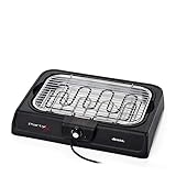 Ariete 723, Party Grill, Barbecue Elettrico da Tavolo, Griglia elettrica, Termostato Regolabile, Vassoio Raccogligrasso, Cottura Lenta e Rapida, Potenza 2000 W, 52X36X8 Cm, Nero