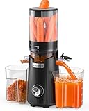 ACOQOOS Estrattore Frutta e Verdura, 132 mm Bocca Extra-Larga, Capacità 1,8 L, Motore da 280 W, BPA Free, Facile da Smontare e Pulire, Nero