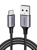 UGREEN Cavo USB Type-C Ricarica Rapida 3A QC3.0 480Mbps Cavo USB C Nylon Intrecciato Compatibili con iPhone 17 16 15 Pro Max Plus Galaxy S25 S24 A16 A56 Xiaomi Note 15 14 Pixel 10 9 iPad Air (1M)