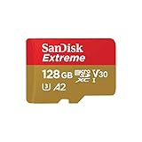 SanDisk Extreme 128GB scheda microSDXC + RescuePro Deluxe, Micro SD fino a 190 MB/s, + adattatore SD, con prestazioni app A2, UHS-I, Class 10, U3, V30