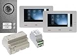 Urmet Kit Bifamiliare 2 Videocitofoni CXModo 7' Touchscreen, Pulsantiera Mikra2, YOKIS Integrato, 1722/96