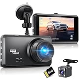 Miden 4K+1K Doppia Dashcam,Scheda SD 64G,2160P+1080P UHD Telecamera per Auto,Dash Cam Auto IPS 3.2' con Grandangolo di 336°,G-Sensor,Visione Notturna,WDR,Monitor di Parcheggio,Registrazione in Loop