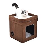 Amazon Basics Casetta pieghevole per gatto, Marrone, 38 x 38 x 43 cm