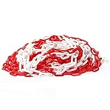 KATSU Barriera a Catena in Plastica 25 Metri 6mm x 25m Alta Visibilità Catena a Maglie in Plastica Bianca e Rossa per Avviso di Sicurezza Parcheggio, Controllo della Folla, Traffico, Coda 990942