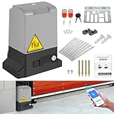 Hebitod 370W 800 kg Motore Cancello Scorrevole Porte Scorrevoli per Operatore, con 2 Telecomandi e Smart WiFi azionamento del cancello elettrico, Kit Automazione Cancello Scorrevole