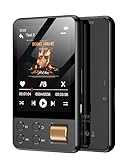AGXOV 128GB Lettore MP3 Bluetooth, MP3 Lettore Musicale con Cuffie, Dittafono, Suono HiFi, Schermo a Colori da 2,4 Polliciideale per Sport, Nero