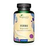 Integratore FERRO 30mg | con Vitamina C, Acido Folico, B12, B2, B6 | Anemia, Mestruazioni, Stanchezza, Difese Immunitarie | Senza Additivi | Vegan | Vegavero®