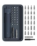 HOTO Kit Cacciavite Elettrico 3,6V, Set Avvitatore Elettrico con 25 Punte S2, 3 Livelli di Coppia, 220 RPM, Batteria 1500mAh, Ricarica USB-C, Luce LED per Riparazioni Domestiche