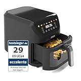 Princess SlimFry Aerofryer 8 L, salvaspazio, tecnologia di cottura senza grassi, 8 programmi, finestra di visualizzazione trasparente, potente (2000 W) e silenzioso (55 db), nero, 01.182258.01.001
