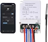 WiFi Termoregolatore Digitale, Wireless Regolatore di Temperatura Termocoppia Termostato con APP per Homebrewing, Caldaia a temperatura costante,Allevamento, Serra, 220V, 20A,Statistiche di potenza