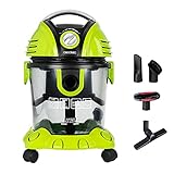 Cecotec Bidone Aspiratutto Solidi Liquidi con Filo Wet&Dry T, 1200 W, 7 Metri di Raggio D'Azione, Capacità 15 Litri, Filtro Hepa e Filtro Acqua, Regolatore di Potenza, Soffiatore, 5 Accessori