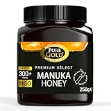 Pure Gold Miele di Manuka MGO 300+ - Invasettato e sigillato in Nuova Zelanda – Manuka Honey Premium Certificato – Puro Miele di Manuka – 250g