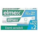 ELMEX Dentifricio Sensitive 2 confezioni da 75 ml Trattamento Per Denti Sensibili, Sollievo e Protezione Efficace dalla Sensibilità Dentale, con Fluoruro Amminico