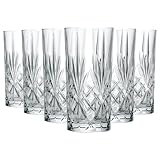 RCR Cristalleria Italiana S.p.a. Linea Melodia | Bicchieri da Acqua e Cocktail in Vetro Moderni Set 6 Bicchieri di Cristallo da 36 Cl