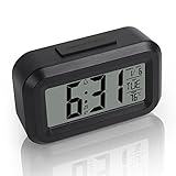 Vicloon Sveglia Digitale Batteria con Display LED, Sveglia da Comodino con Temperatura, LED Grande Schermo e 8 Suonerie, 12/24H Doppi Sveglia, Funzione Snooze