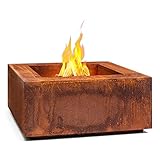 blumfeldt Desert Rust - Braciere, Resistente a Gelo e Acqua, Combustibile: Legna da Ardere o Carbonella, Adatto anche come Vaso, Acciaio Corten, Ø: 1,5 mm, 60 x 26 x 60 cm (LxAxP) - Ruggine