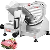 Affettatrice per carne commerciale, affettatrice elettrica per alimenti gastronomia, lama in acciaio al carbonio, affettatrice elettrica per alimenti, 350-400 giri/min, spessore regolabile da 0 a 1,2