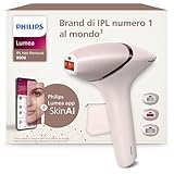 Philips Lumea 9900, dispositivo di epilazione IPL, alternativa ai dispositivi di epilazione laser, SenseIQ e SkinAI, 3 accessori per viso, corpo e zone di precisione, con e senza filo, BRI953/02