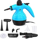MLMLANT Mano, pulitore a Vapore Portatile di Usi Multipli con 9 Accessori per Rimuovere Macchie, Tappeti, Tende, sedili Auto, Cucina, Pavimento, Plastica