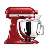 Kitchenaid Planetaria - Artisan - Robot da Cucina con testa inclinabile e 7 accessori - 4.8 L - Impastatrice - Color Rosso imperiale