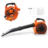 Soffiatore a scoppio 52CC con motore 2 Tempi Potenza 1500W Soffiatore da giardino per manutezione spazi esterni leggero e portatile, per la cura del prato, detriti e pulizia del cortile