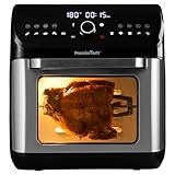 PremierTech Friggitrice Ad Aria Senza Olio, da 12 Litri, Extra Large, 10 Programmi, Display Digitale, Menù Touch, Timer 60, Accessori per Cucinare, Vassoi, Cestello Rotante, Senza BPA e PFOA, PT12LAF