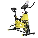 HOMCOM Cyclette Professionale con Schermo LCD e Supporto Smartphone, Fitness Cyclette da Camera con Sellino e Manubrio Regolabili, Volano 6kg, 50x100x101-113cm