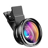 APEXEL Set di obiettivi universali per fotocamera del telefono 0,45 x grandangolo 140° + 12,5 x obiettivo macro, obiettivo per telefono cellulare compatibile con iPhone, Samsung e la maggior parte