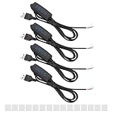 PATIKIL 4.92ft Interruttore Dimmer Per Striscia LED, 4 Pezzi Cavo Pigtail Con Pulsante USB Inline DC 5V Regolatore Di Luminosità Con Nastro Per Luci A Rope LED, Nero